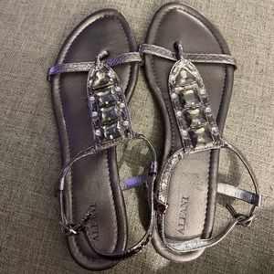 Silver Jeweled Alfani Sandals, size 9.5, NWOT